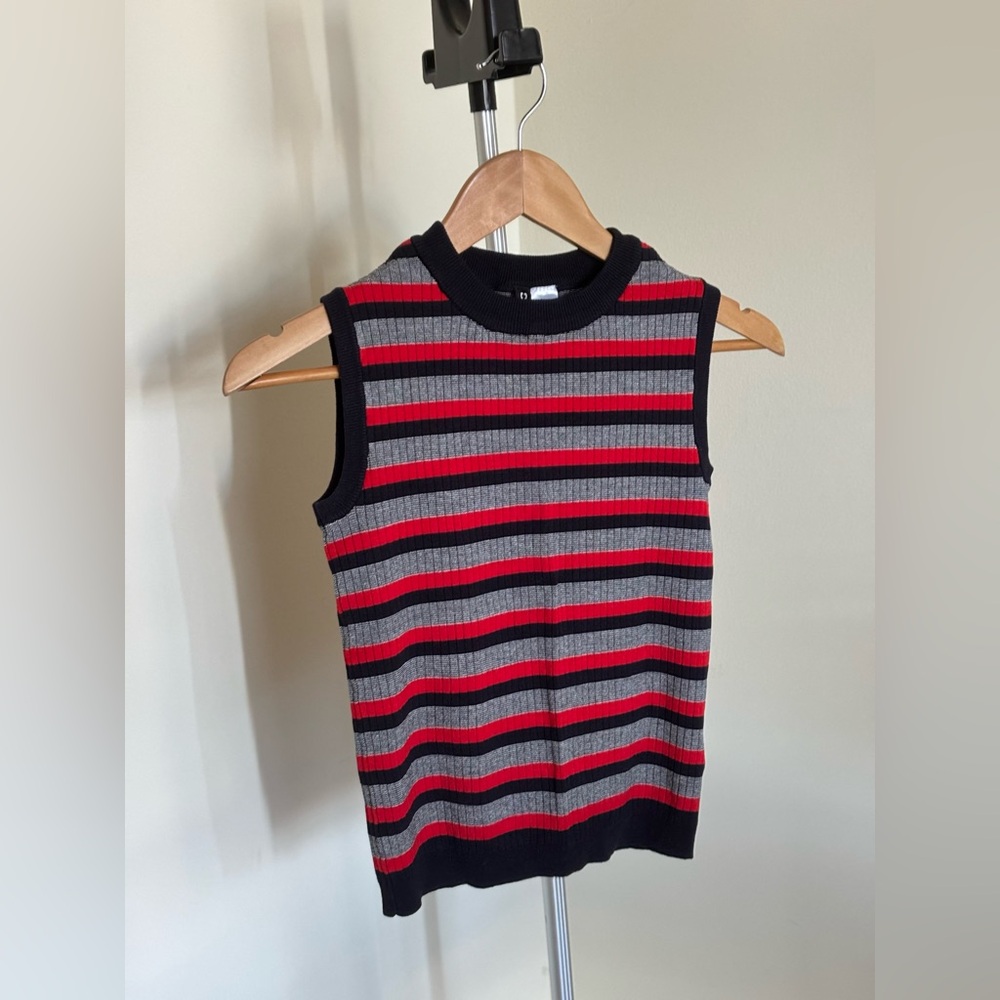 Striped Sleeveless Knit Top